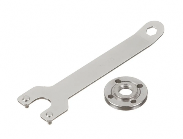 Ключ+гайка для зажима диска УШМ 30мм, плоский, резьба М14 ПРАКТИКА