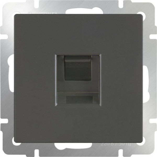 Розетка Серо-коричневый 1П RJ45+RJ45 СУ Werkel