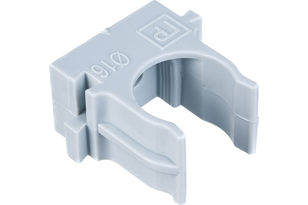 Держатель для труб для прямого монтажа (клипса) d16мм серый Промрукав