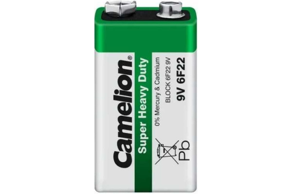 Элемент питания 6F22 (Крона) соль Camelion