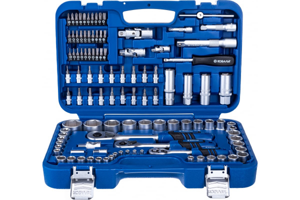 Набор инструментов КОБАЛЬТ 108пр 1/2",1/4"3/8" 4-32мм 6-гран. пластик кейс
