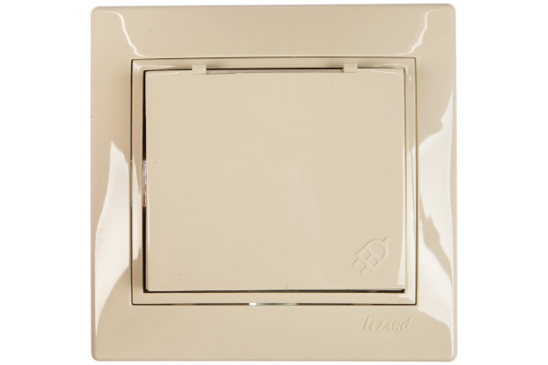 Розетка Бежевый 1П с/з с крышкой СУ Mira Lezard