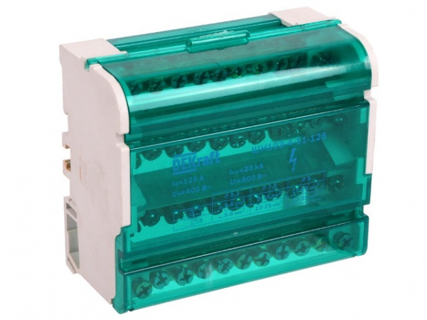 Шина PEN в корпусе 4х11 групп на DIN-рейку ШН-103 DEKraft