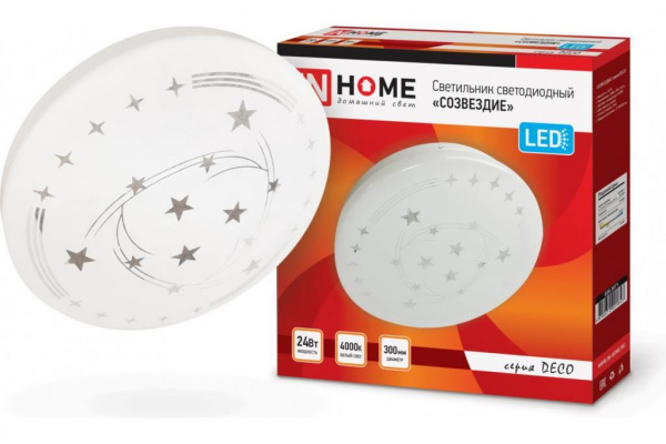 Светильник светодиодный DECO 300мм 24Вт Созвездие 4000К/6500К IN HOME