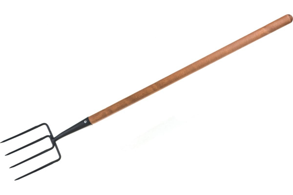 Вилы GRINDA 180 х 220 х 1300 мм, кованые четырёхрогие, ков. зубья, антикор. покрытие, дер.черенок