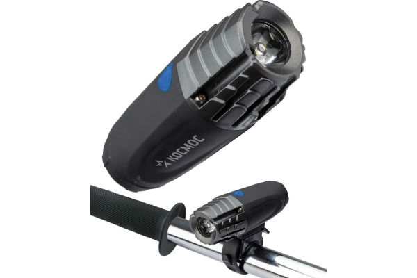 Фонарь велосипедный КОСМОС (KOC402B) 1Вт, LED, с коллиматорной линзой, 3xAAА/, ABS-пластик, держатель-крепление