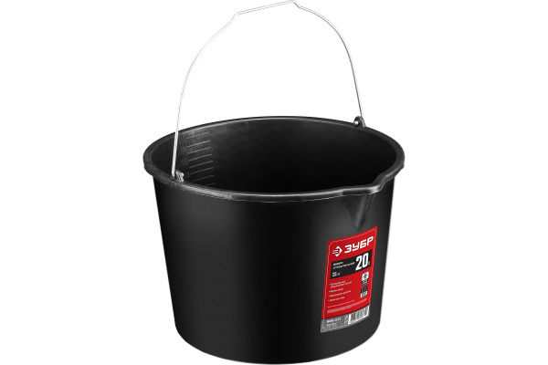 Ведро 20л пластмассовое строительное ЗУБР высокопрочное с носиком