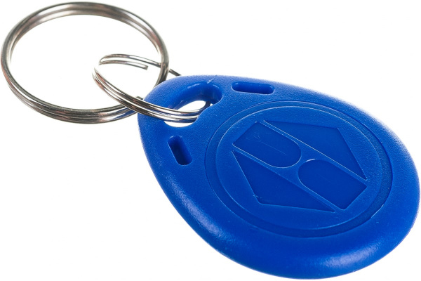 Брелок EM-Marine (синий) с кольцом, с номером, память 64 бит, 36х29 мм.
