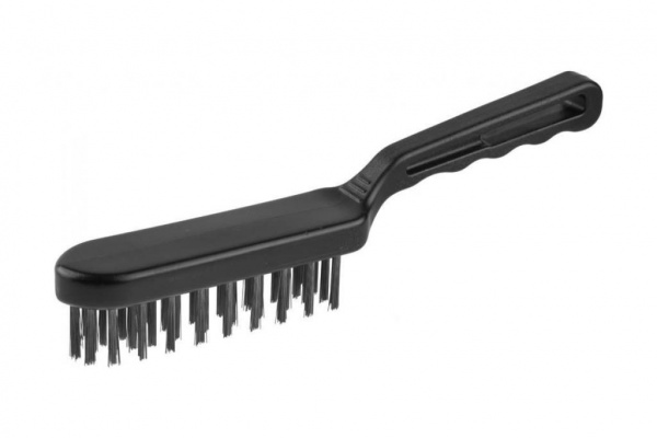 Щетка ЗУБР "ЭКСПЕРТ" проволочная стальная большая с пластмассовой ручкой, 4 ряда