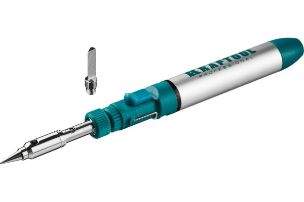 Газовый паяльник KRAFTOOL SolderPro 70A, набор 3-в-1, 30-70 Вт, горелка, фен, 1300°С