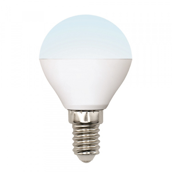 Лампа светодиодная Uniel матовая форма шар, серия Multibright LED-G45-6W-WW / NW-E14-FR-MB PLM11WH