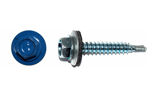 Саморез кровельный 4,8х35 RAL5005 сигнально-синий КИТ