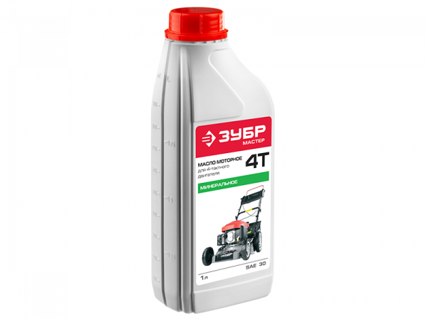 Масло моторное минеральное 4T SAE 30 1л ЗМД-4Т ЗУБР