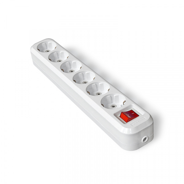 Колодка 6гн с/з с/выкл белый IP20 UNIVersal