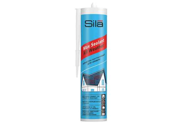 Герметик каучуковый для кровли Sila PRO Max Sealant, All weather, ЧЕРНЫЙ, 290мл
