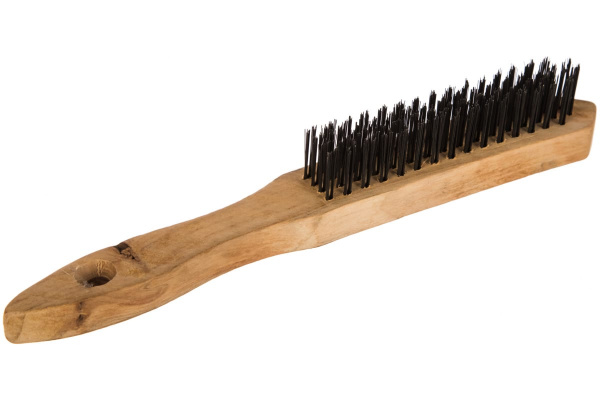 Щетка STAYER MASTER проволочная стальная с деревянной ручкой, 4 ряда