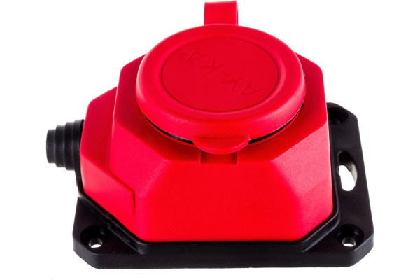Колодка AY-KA ОУ 1-ая каучук с/з 16A IP44 красная