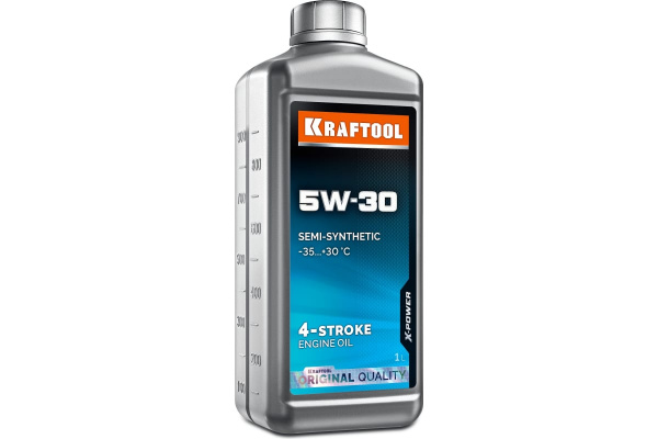 Масло зимнее полусинтетическое KRAFTOOL 5W-30, 1 л, для 4-тактных двигателей (41511-1)