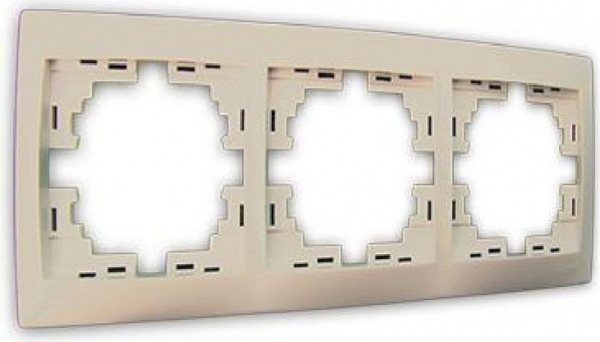 Рамка Бежевый 3П Mira Lezard