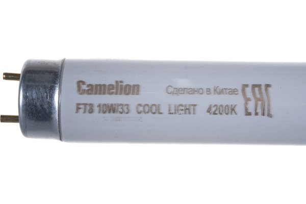 Лампа люминесцентная FT8-10W/33 Cool light G13, 10Вт, 4200K 345.5 мм Camelion 5873
