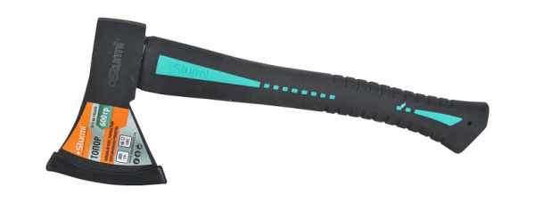 Топор с обрезиненной ручкой 600гр Sturm!