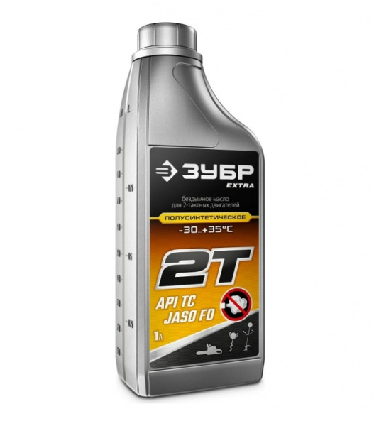 Полусинтетическое масло для 2-тактных двигателей ЗУБР EXTRA 2Т-П 1 л