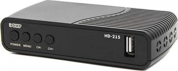 TV-тюнер (ресивер) Эфир-215 ,DVB-T2,Full HD,RCA,USB,HDMI,пласт.корп,3RCA-3RCA в комп
