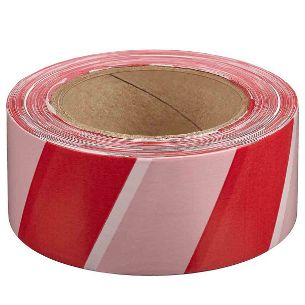 Лента сигнальная ЗУБР "МАСТЕР", цвет красно-белый, 50мм х 200м