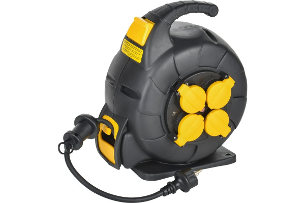 Удлинитель катушка 4 розетки УК10 2P+PE/10м 3х1,5мм2 КГ автосмотка IP44 TWIST IEK