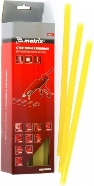 Стержни клеевые, 11 x 300 мм, желтые, 34 шт.// Matrix