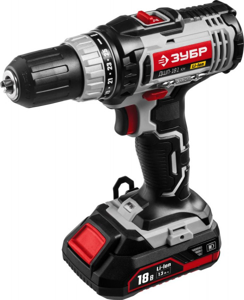 Дрель-шуруповерт ЗУБР КНДШЛ-181 2 АКБ, в кейсе