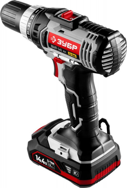 Дрель-шуруповерт ЗУБР ДШЛ-141, 2 АКБ, в кейсе