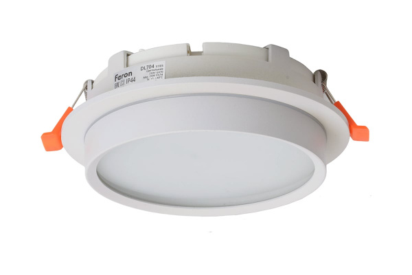 Светильник встраиваемый Feron GX70 IP44 белый круг 140х46 DL704 51105