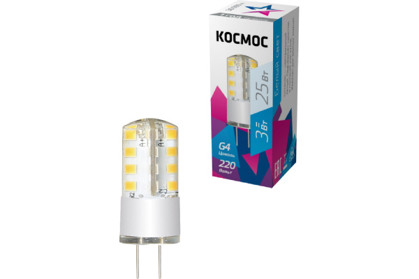 Лампа светодиодная Космос G4 3Вт 4500К 220V