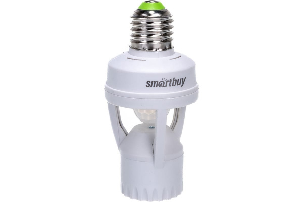 Датчик движения инфракрасный в патрон E27, 60Вт, до 6м, IP20 Smartbuy