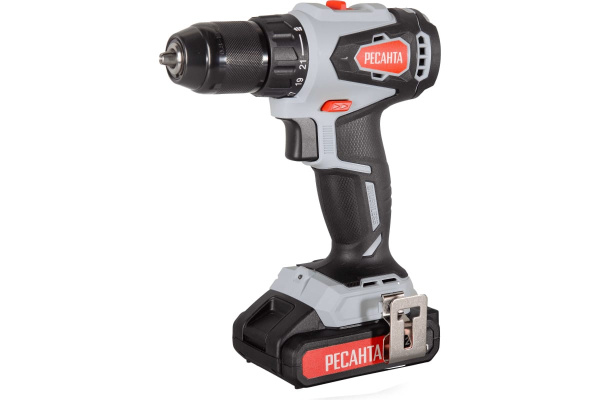Дрель-шуруповерт аккумуляторная ДА-20-2ЛК-Б (2,0 А/ч) (бесщеточный двигатель) Ресанта