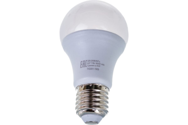 Лампа светодиодная Ресанта LL-R-A60-11W-230-3K-E27 (груша, 11Вт, тепл., Е27)