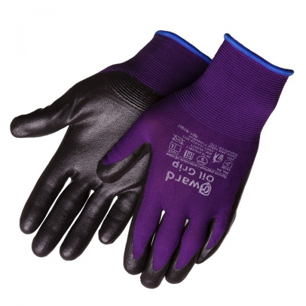 Перчатки нейлоновые Oil Grip со вспененным нитриловым покрытием р.9 GWARD