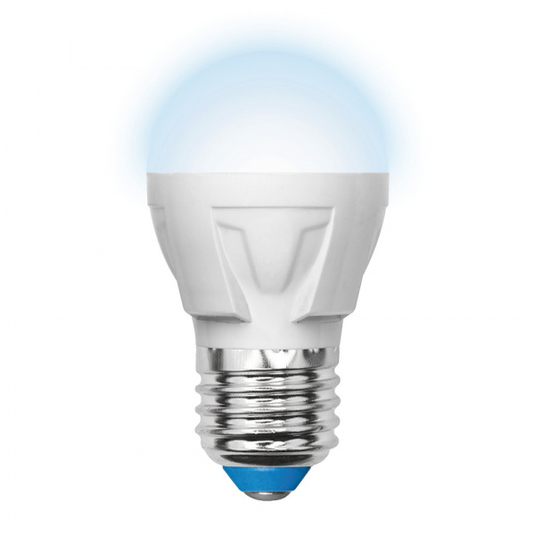 Лампа светодиодная Uniel диммируемая, LED-G45-6W-NW-E27-FR-DIM PLP01WH, шар, матовая Palazzo