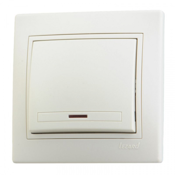 Выключатель Бежевый 1кл с индик. СУ Mira Lezard