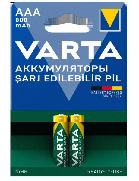Аккумуляторная батарея R3 (AAA) NI-MH 800мАч RECYCLED VARTA