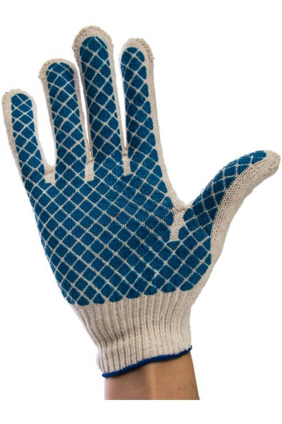 Перчатки рабочие DEXX х/б 7 класс, с обливной ладонью