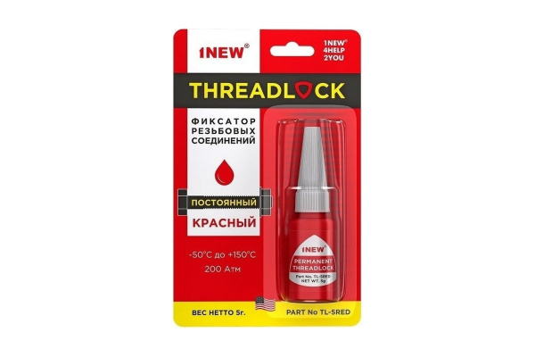 Фиксатор резьбы ABRO 1 NEW неразъемный красный гель 5г TL-5-RED (уп.12)