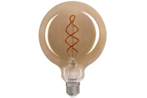 Лампа светодиодная General Filament Шар G125 6Вт E27 1800K Дымчато-серая