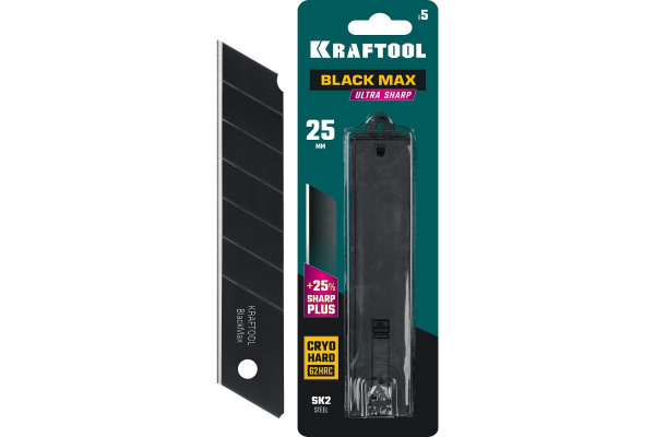 Лезвия сегментированные KRAFTOOL BLACK MAX 25 мм, 5 шт