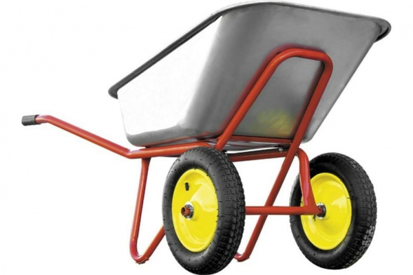 Тачка строительная 2 кол. (240 кг 110 л Толщина 0,8 мм 13 х 3,25 х 8 красная)