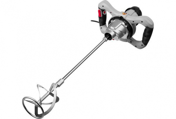 Миксер ЗУБР ЗМР-1200Э-1 строительный,2-скоростной,1200 Вт, 0-620 / 0-810 об/мин, М14 патрон, перемеш