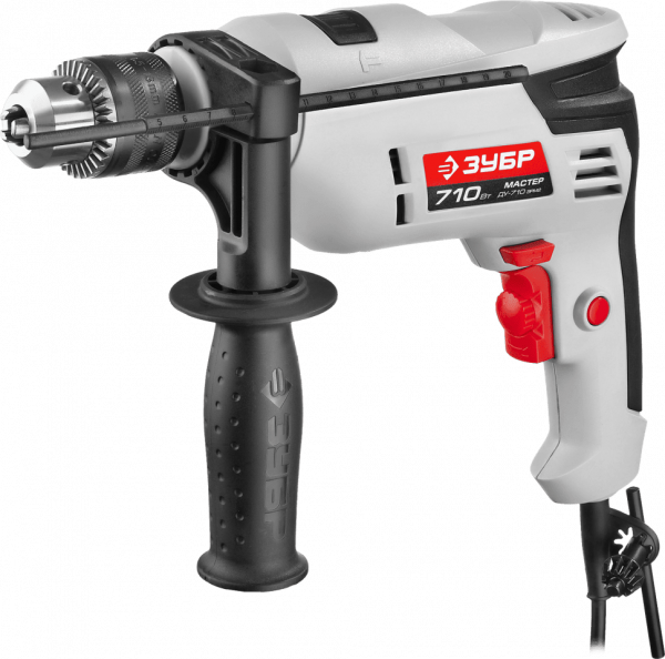 Дрель ударная, ЗУБР , патрон 13мм, реверс, сталь 10 мм / бетон 13 мм / дерево 20 мм, 710