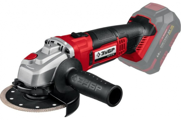 Угловая шлифовальная машина ЗУБР 18В, без АКБ, в коробке УШМ-18-125