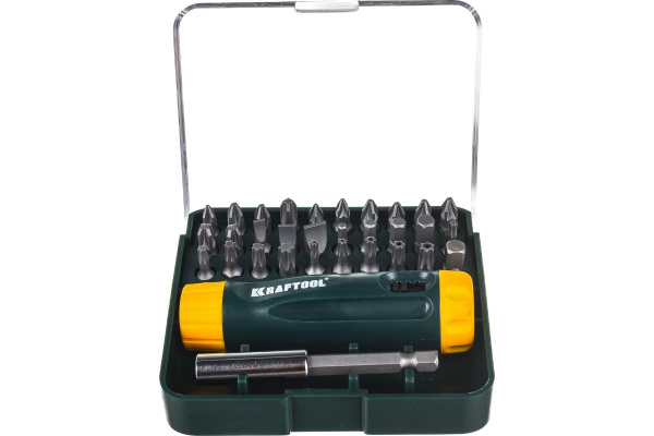 Реверсивная отвертка с насадками KRAFTOOL Kompakt-32, 32 предм. (26142-H32)